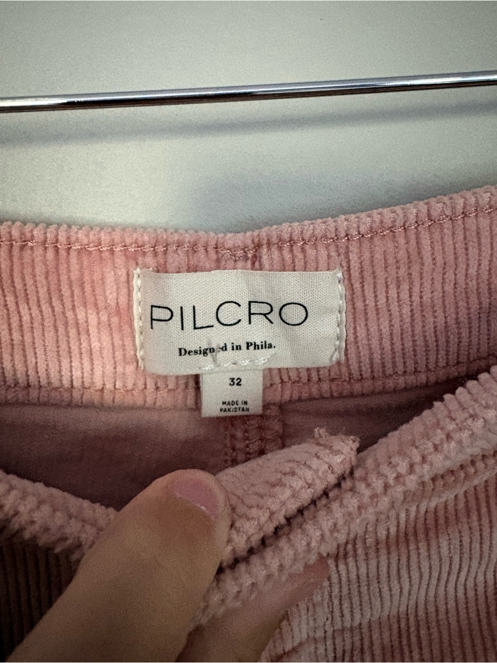 Pilcro Anthropologie Blush Pink Corduroy Cropped Straight Leg Pants 32 - Picture 10 of 13